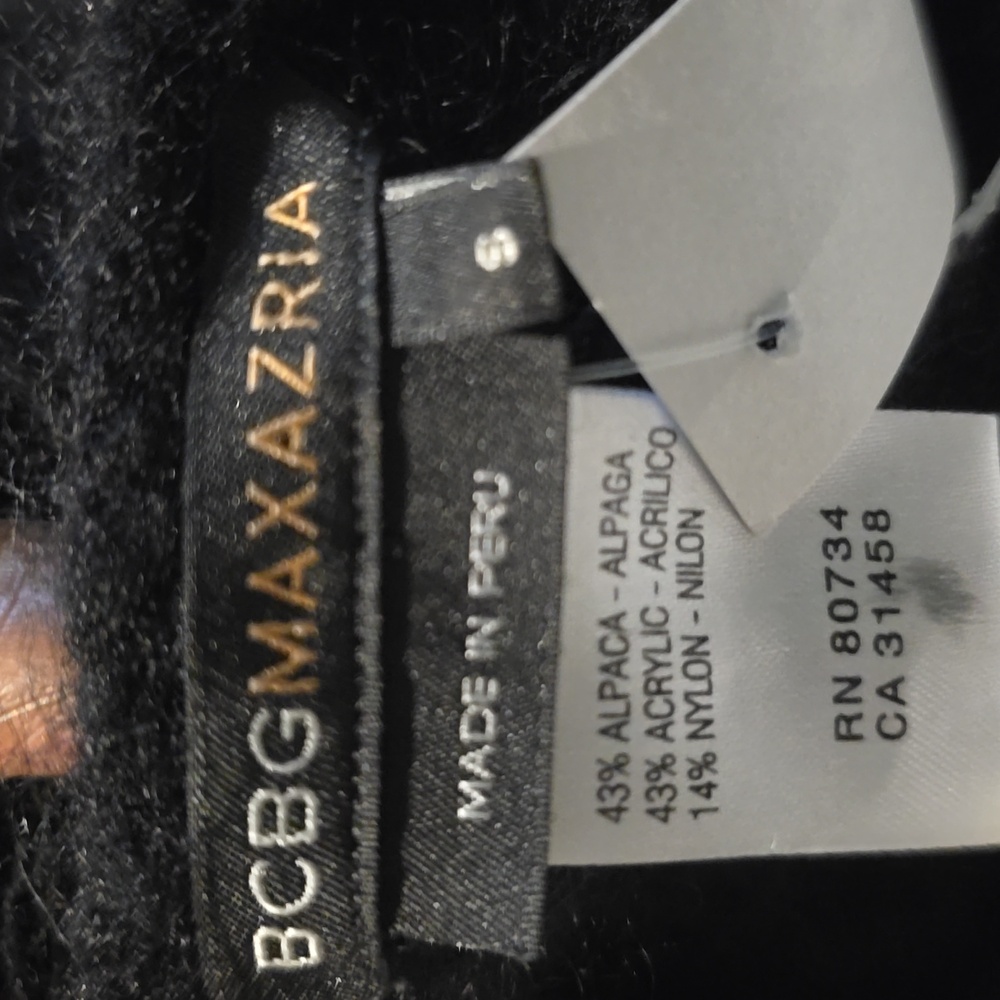 ⚡️BCBGMaxAzria Black Plush Fuzzy Alpaca Sweater - Picture 3 of 6